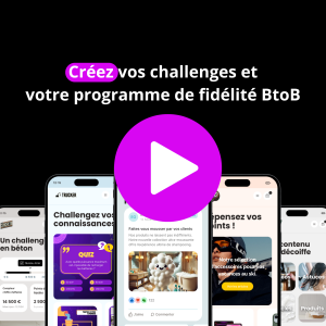 Aperçu de l'interface mobile Fiddy : plateforme SaaS de nesso pour créer challenges et programmes de fidélité B2B.